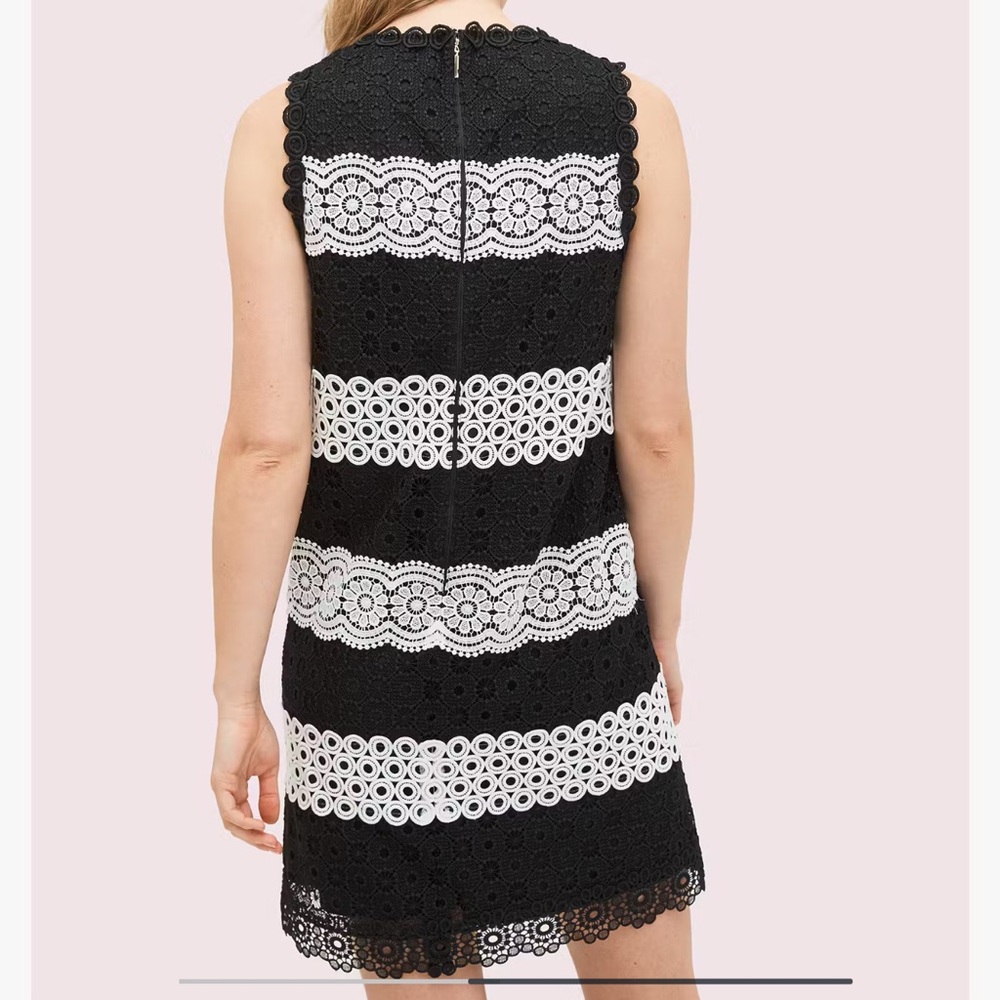 Kate Spade Dot Lace Shift Dress Black and White Lace Dress (New) - Picture 2 of 5